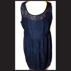 Lane Byant Plus Size Navy Blue Lace Dress 16